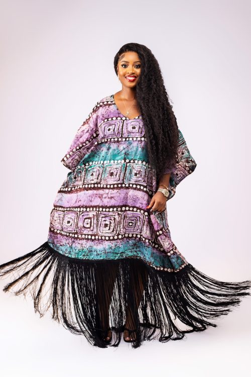 ADIRE FRINGE GOWN